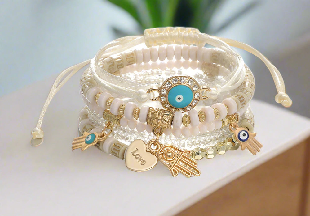 6-Piece Boho Beaded Bracelet Set for Women